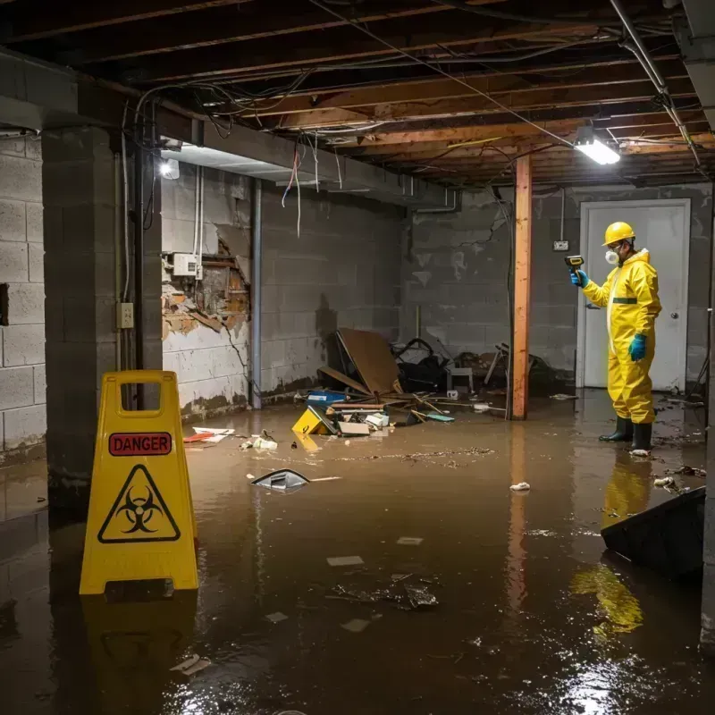 Flooded Basement Electrical Hazard in Larue County, KY Property